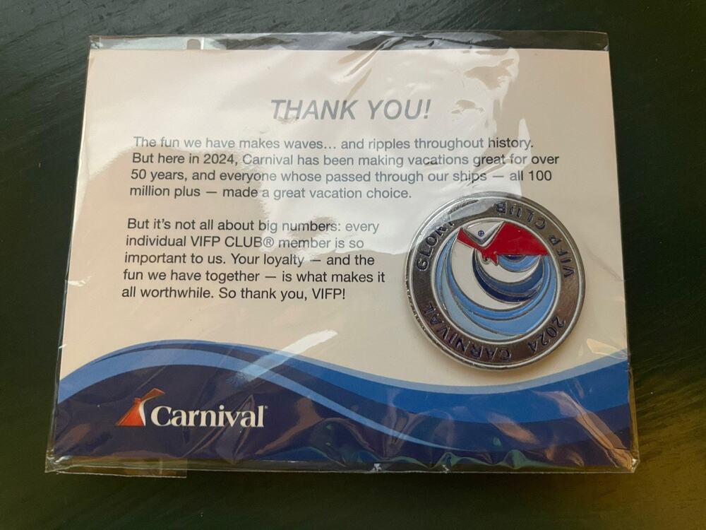 CARNIVAL GLORY 2024 Loyalty VIFP Lapel Pin Carnival Cruises NEW